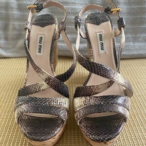 EUC MIU MIU Platform Sandals
Leather Animal Print Slingback Sandals
Size: 37